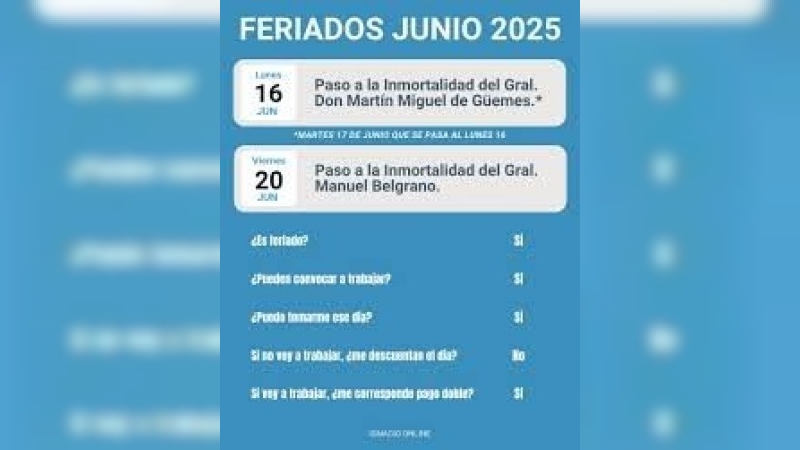 Junio trae dos fines de semana largos: ¿cuándo caen?
