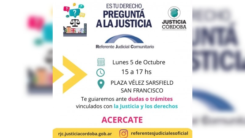 &ldquo;Pregunt&aacute; a la Justicia&rdquo;: brindar&aacute;n asesoramiento gratuito en la Plaza V&eacute;lez Sarsfield